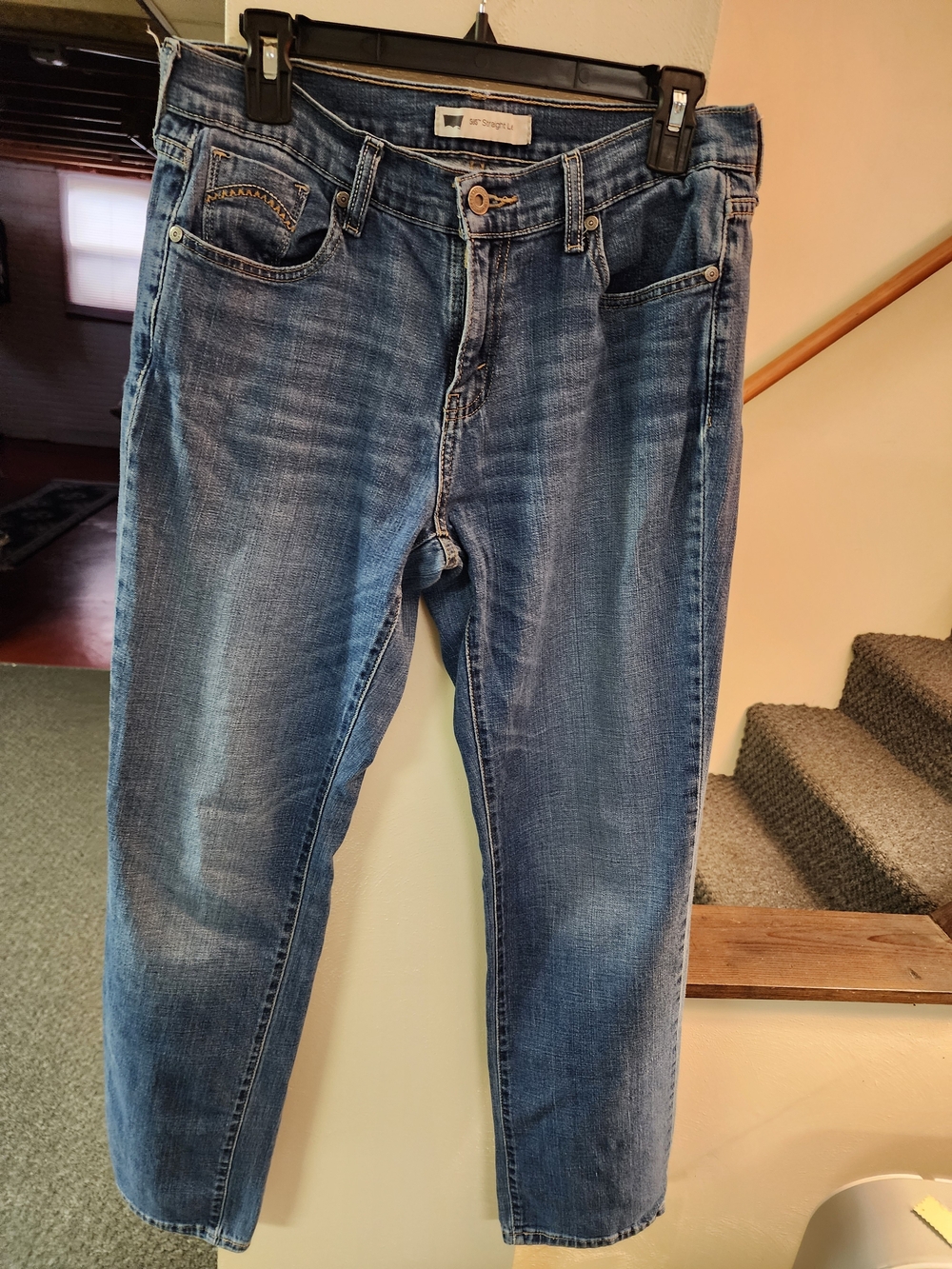 Levi's Women's 505 Straight Blue Denim Jeans - Faded Indigo